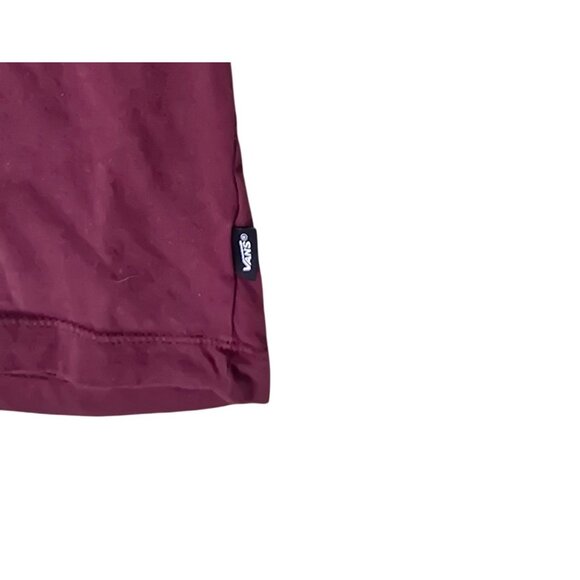 Vans Burgundy Long Sleeve "Off The Wall" Checkerboard Tee - Picture 4 of 6